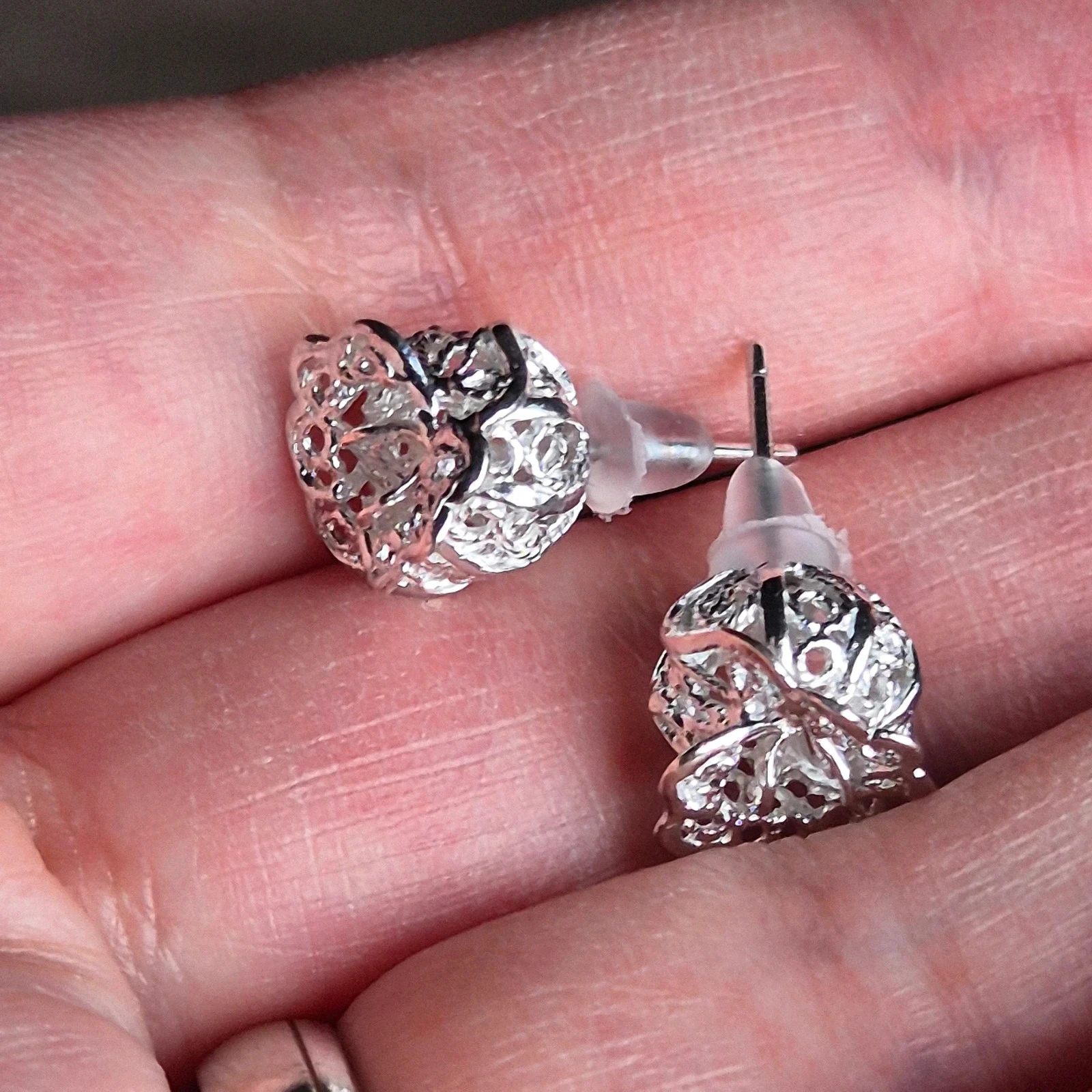S925 silver rose earring